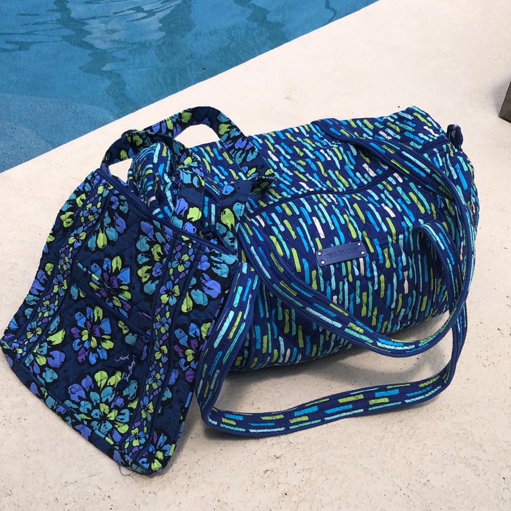 Vera Bradly Women's Quilted Weekend Overnight Bag and shoulder bag purse lot